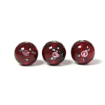 Czech Glass Lampwork Bead - Smooth Round 10MM Flower ON GARNET