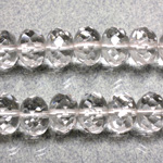 Czech Glass Fire Polish Bead - Rondelle Donut 11x7MM CRYSTAL