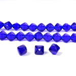 Czech Pressed Glass Bead - Smooth Bicone 06MM COBALT