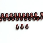 Glass Pendant Pearl Drop 6x4MM MATTE CHOCOLATE