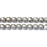 Czech Glass Fire Polish Bead - Round 06MM Full Coated Matte SILVER