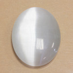 Fiber-Optic Cabochon - Oval 40x30MM CAT'S EYE WHITE