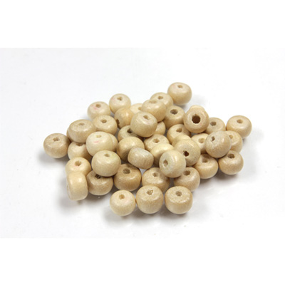 Wood Bead - Smooth Rondelle Spacer 06x4MM NATURAL LACQUERED