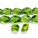 Czech Pressed Glass Bead - Baroque 13x9MM OLIVINE