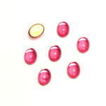 Glass Medium Dome Foiled Cabochon - Oval 08x6MM FUCHSIA