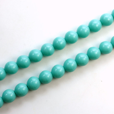 Czech Pressed Glass Bead - Smooth Round 06MM TURQUOISE