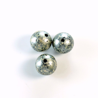 Plastic  Bead - Mixed Color Smooth Round 12MM PYRITE