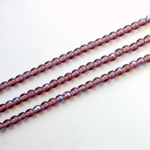 Czech Pressed Glass Bead - Smooth Round 03MM AMETHYST AB
