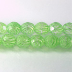 Czech Glass Fire Polish Bead - Round 10MM STRIPED GREEN