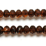 Czech Glass Fire Polish Bead - Rondelle Donut 09x6MM TORTOISE