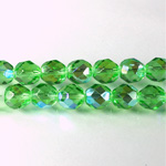 Czech Glass Fire Polish Bead - Round 08MM PERIDOT AB