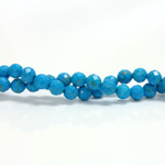 Gemstone Bead - Faceted Round 06MM HOWLITE DYED TURQUOISE