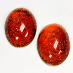 Glass Medium Dome Lampwork Cabochon - Oval 25x18MM GOLD FLECK TOPAZ (05051)