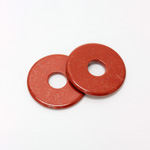 Gemstone Bead - Donut Round Smooth 35MM RED JASPER