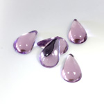 Plastic Flat Back Foiled Cabochon - Pear 13x9MM LT AMETHYST