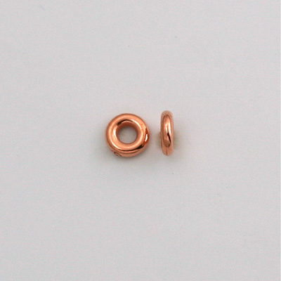 Metalized Plastic Smooth Bead - Ring 06MM COPPER