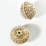 Plastic Engraved Bead - Wheel 18x15MM ANTIQUE IVORY