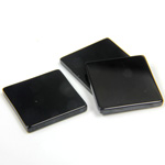 Gemstone Flat Back Flat Top Straight Side Stone - Square 15x15MM BLACK ONYX