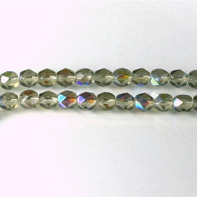 Czech Glass Fire Polish Bead - Round 05MM BLACK DIAMOND AB