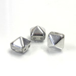 Preciosa Czech Pressed Glass 2-Hole Bead - Pyramid Studs 08x8MM CRYSTAL SILVER