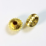 Brass Corrugated Bead - Standard Rondelle 12x8MM RAW