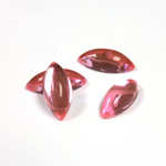Plastic Flat Back Foiled Cabochon - Navette 18x8MM ROSE