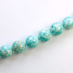 Czech Pressed Glass Bead - Smooth Matrix Round 10MM COATED TURQUOISE MATRIX