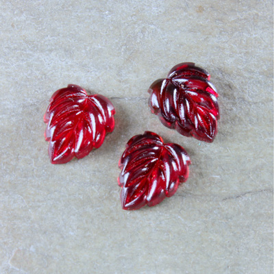 Preciosa Glass Flat Back Leaf 12MM RUBY Foiled