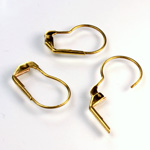 Brass Earwire 19MM Leverback Kidney Shaped with no Loop