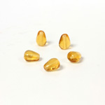 Czech Pressed Glass Bead - Smooth Pear 07x5MM TOPAZ