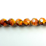 Chinese Cut Crystal Millefiori Bead - Round 10MM DK BROWN