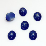 German Glass Medium Dome Cabochon - Oval 10x8MM ROYAL STAR BLUE
