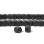 Czech Pressed Glass Bead - Cube 05x7MM MATTE JET