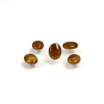 Glass Low Dome Buff Top Cabochon - Oval 08x6MM BROWNHORN