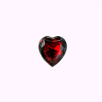 Glass Point Back Foiled Tin Table Cut (TTC) Stone - Heart 09x8MM RUBY