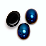 Glass Medium Dome Cabochon - Coated Oval 18x13MM IRIS BLUE