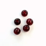Czech Pressed Glass Large Hole Bead - Round 08MM GARNET