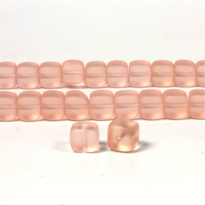 Czech Pressed Glass Bead - Cube 05x7MM MATTE ROSALINE
