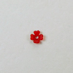 Plastic Flower with Center Hole - 06MM MATTE GARNET