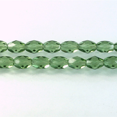 Czech Glass Fire Polish Bead - Oval 07x5MM TURMALINE