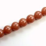 Czech Pressed Glass Bead - Smooth Round 10MM LT CORNELIAN