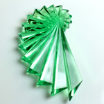 Plastic Pendant -Transparent Faceted Cascade 58x34MM EMERALD