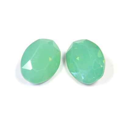Cut Crystal Point Back Fancy Stone Foiled - Oval 18x13MM OPAL GREEN