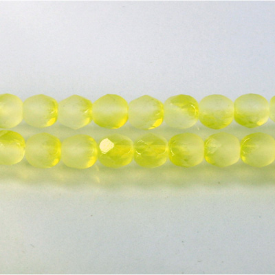 Czech Glass Fire Polish Bead - Round 06MM YELLOW 93980