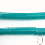 Gemstone Bead - Oval Cylinder 30x8MM Dyed QUARTZ Col. 21 TEAL