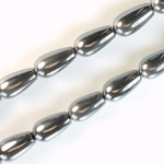 Gemstone Bead - Pear Smooth 15x8MM HEMATITE