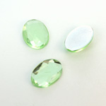 Plastic Flat Back Foiled Rauten Rose Rhinestone - Oval 18x13MM PERIDOT