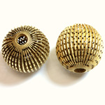 Brass Corrugated Bead - Fancy Pierced Round 25MM RAW