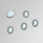Glass Medium Dome Cabochon Pearl Spray Finish - Oval 10x8MM LT BLUE