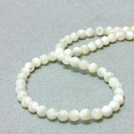 Shell Bead - Smooth Round 07MM WHITE TROCHUS